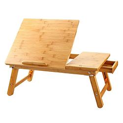 Foto van Laptoptafel voor op schoot voor bed of op de bank van bamboe hout -