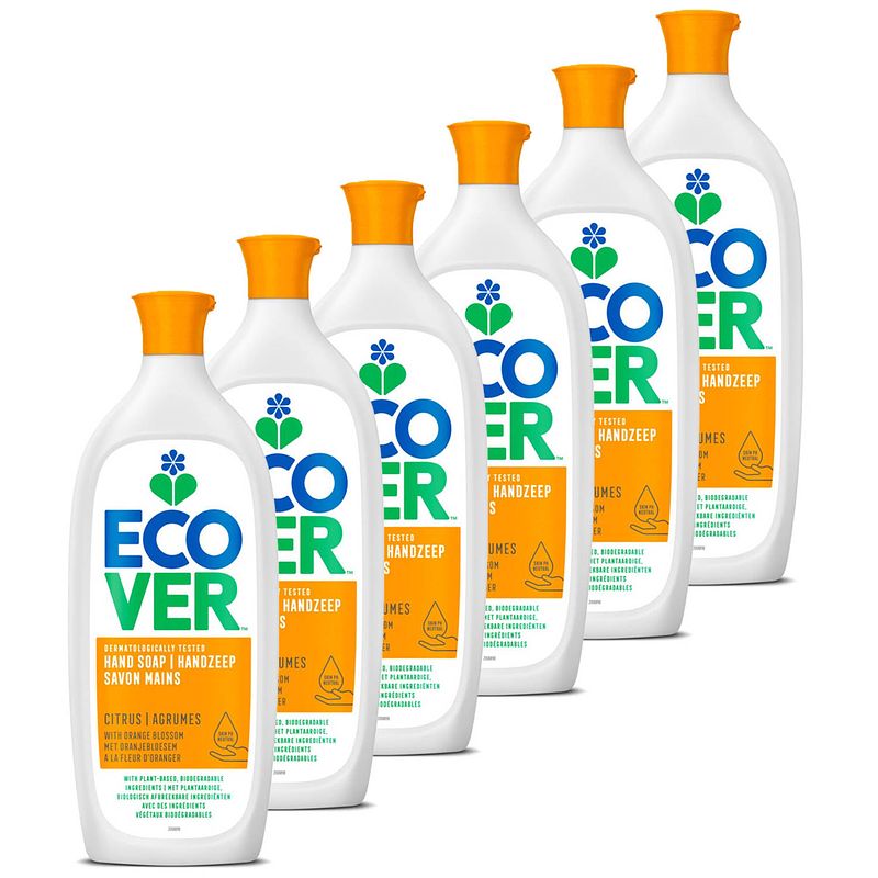 Foto van Ecover - handzeep - citrus & oranjebloesem - voordeelverpakking 6 x 1 l