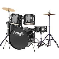 Foto van Stagg tim122b bk vijfdelig drumstel incl. hardware en bekkens