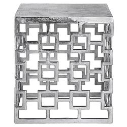 Foto van Womo-design bijzettafel zilver, 36x36x40 cm, gemaakt van aluminium met nikkel coating