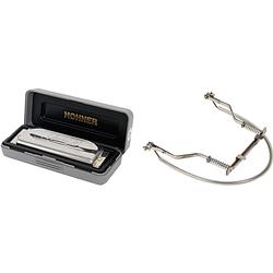 Foto van Hohner special 20 ab diatonische mondharmonica met harmonica houder