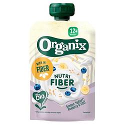 Foto van Organix bio banana, yoghurt, blueberry & oats 12+ months 100g bij jumbo
