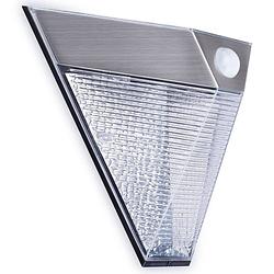 Foto van Smartwares solar-wandlamp met pir-sensor piramide zilver 5000.703