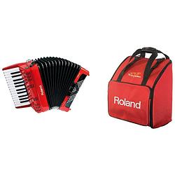 Foto van Roland fr-1x rd v-accordeon pianoklavier rood + roland tas