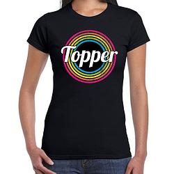 Foto van Topper fan t-shirt zwart voor dames - toppers xs - feestshirts