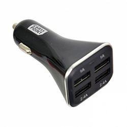 Foto van Carpoint autolader usb vierdubbel 12/24v 1/2,4a zwart