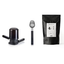 Foto van Barista & co - twist press koffiezetter met scoop koffie maatschep, giftset, zilver - barista & co