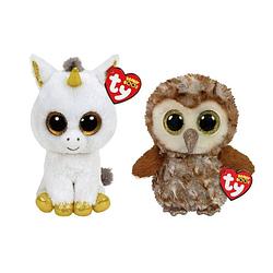 Foto van Ty - knuffel - beanie boo's - pegasus unicorn & percy owl