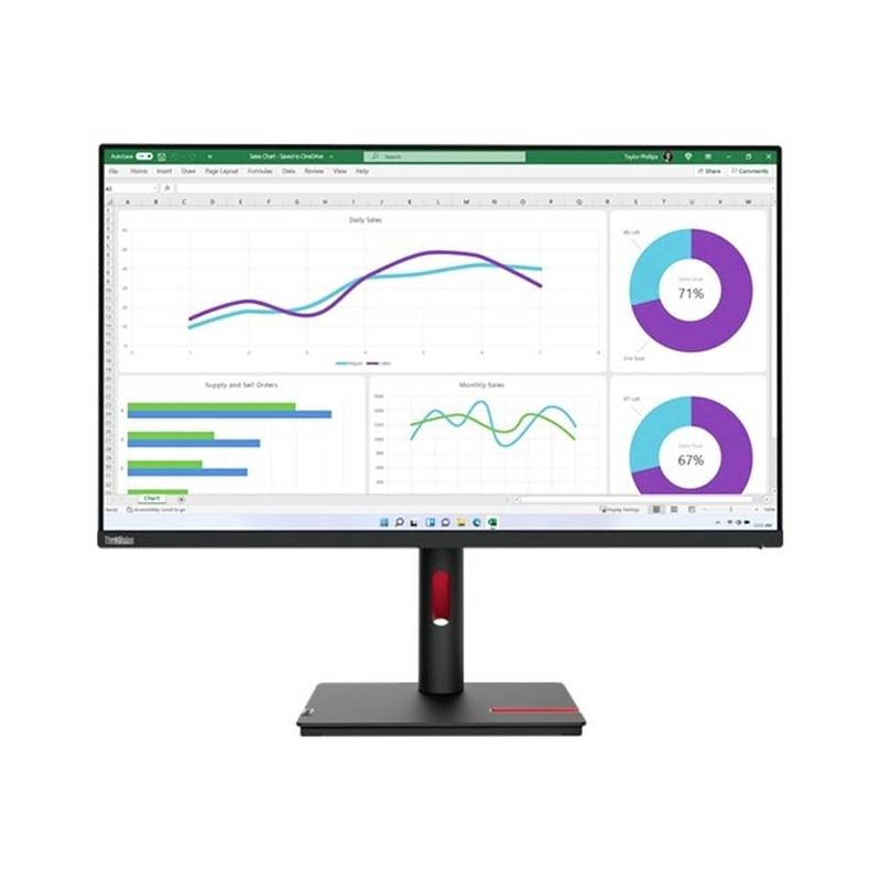 Foto van Lenovo thinkvision t32h-30 led-monitor 80 cm (31.5 inch) energielabel f (a - g) 2560 x 1440 pixel qhd 4 ms displayport, audio-line-out, hdmi, usb-c®, usb 3.2