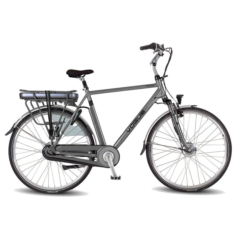 Foto van Vogue elektrische stadsfiets premium 28 inch 56 cm heren 7v rollerbrake matgrijs