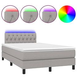 Foto van The living store bed led lichtgrijs - 203x120x78/88 cm - duurzaam - verstelbaar hoofdbord - pocketvering matras -