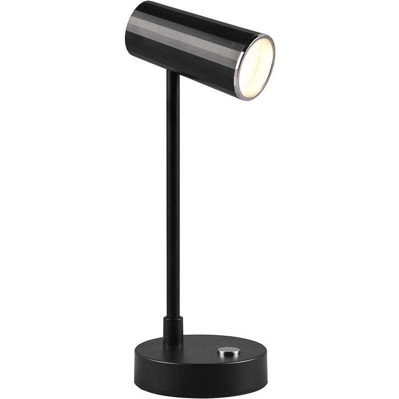 Foto van Led bureaulamp - trion lono - 2.5w - aanpasbare kleur - dimbaar - rond - mat zwart - kunststof