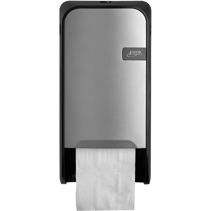 Foto van Euro products toiletroldispenser quartz 32,3 x 16,7 cm zilver