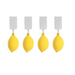 Foto van Tafelkleedgewichten citroenen - 4x - geel - kunststof - voor tafelkleden en tafelzeilen - tafelkleedgewichten