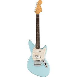 Foto van Fender kurt cobain jag-stang rw sonic blue elektrische gitaar met deluxe gigbag