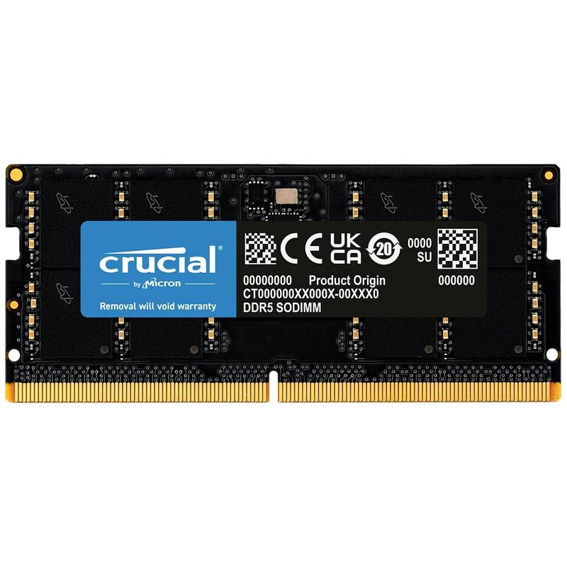 Foto van Crucial ct32g48c40s5 werkgeheugenmodule voor laptop ddr5 32 gb 1 x 32 gb 4800 mhz 262-pins so-dimm cl40 ct32g48c40s5