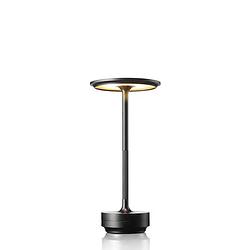 Foto van Goliving tafellamp op accu - luxe tafellamp - oplaadbaar en dimbaar - energiezuinig - hoogte 27 cm - zwart