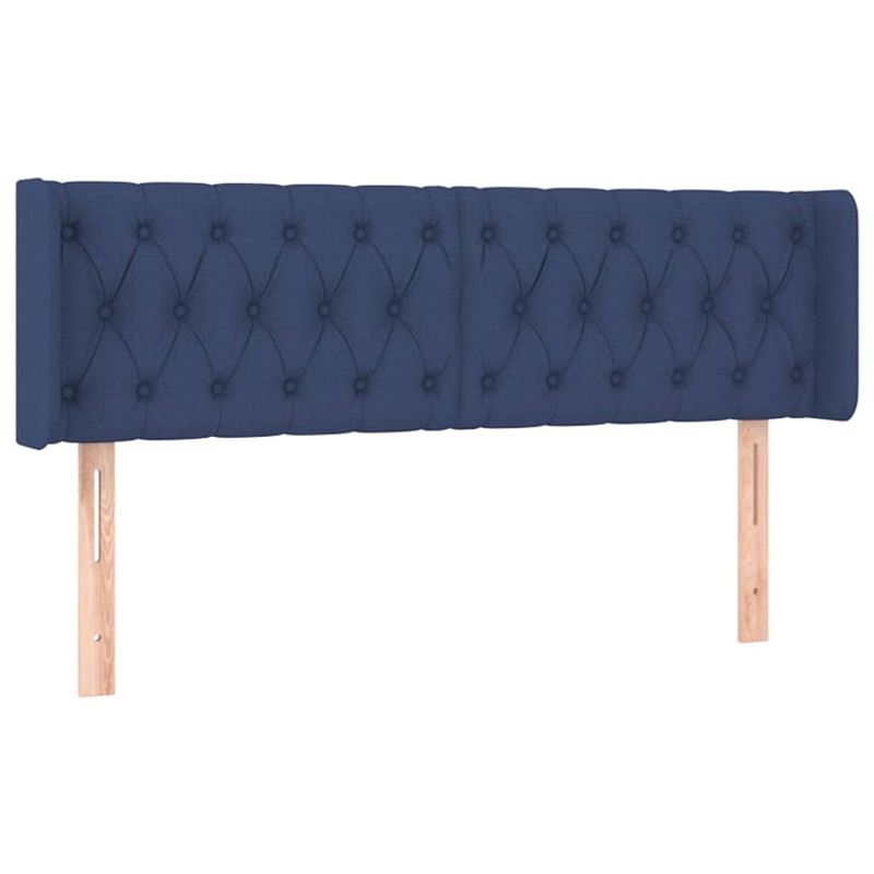 Foto van Vidaxl hoofdbord met randen 163x16x78/88 cm stof blauw