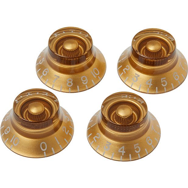 Foto van Gibson top hat knobs gold potmeterknoppen voor gitaar (set van 4)