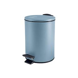 Foto van Spirella pedaalemmer cannes - blauw - 5 liter - metaal - l20 x h27 cm - soft-close - toilet/badkamer - pedaalemmers