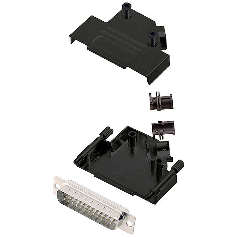 Foto van Encitech d45zk25-bk-dmp-w-k 6355-8103-23 d-sub male connectorset 45 ° aantal polen: 25 soldeerkelk 1 stuk(s)