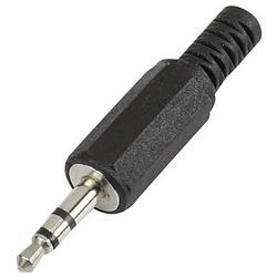 Foto van Tru components 595194 jackplug 3.5 mm stekker, recht aantal polen: 3 stereo zwart 1 stuk(s)