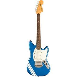 Foto van Squier classic vibe 60s competition mustang lake placid blue olympic white stripes fsr elektrische gitaar