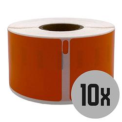 Foto van Dula dymo compatible labels - oranje - 99012 - s0722400 - adresetiketten - 10 rollen - 36 x 89 mm - 260 labels per rol