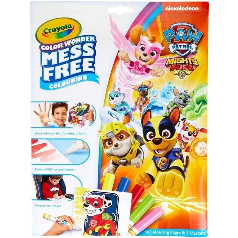 Foto van Goliath crayola paw patrol - mighty pups - wonderkleurboek met 5 stiften