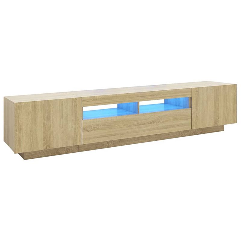 Foto van Vidaxl tv-meubel met led-verlichting 200x35x40 cm sonoma eikenkleurig