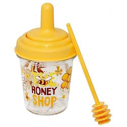 Foto van Honingpot met honinglepel glas 320 ml - voorraadpot