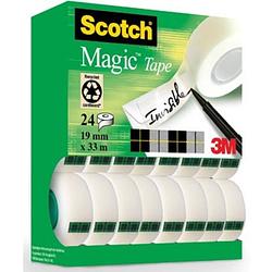 Foto van Scotch magic tape plakband ft 19 mm x 33 m, value pack met 24 rollen