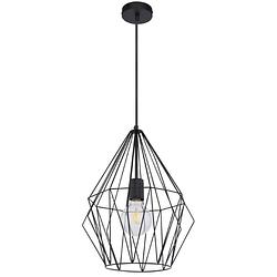 Foto van Industriële hanglamp avella - l:30cm - e27 - metaal - zwart