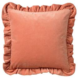 Foto van Dutch decor yara - kussenhoes velvet muted clay 45x45 cm - roze - roze