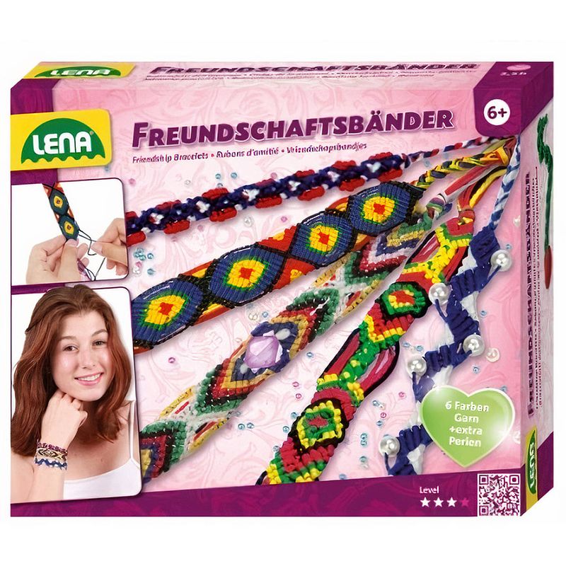 Foto van Lena maak je eigen vriendschapsbandjes meisjes wol 14-delig