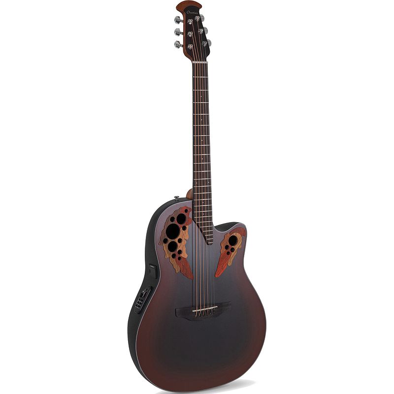 Foto van Ovation ce44-rrb celebrity elite mid depth reverse red burst elektrisch-akoestische westerngitaar