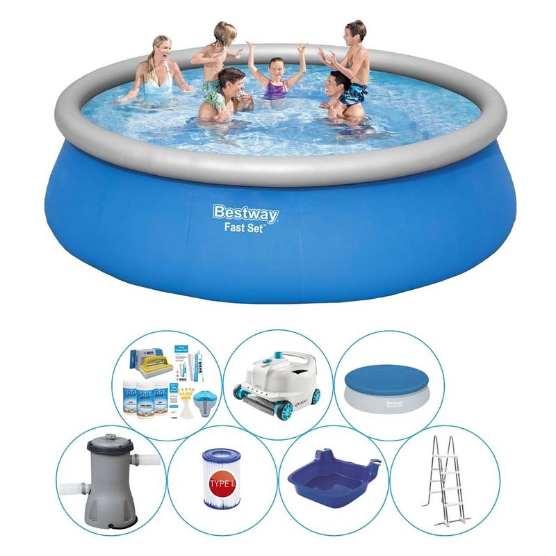 Foto van Bestway fast set rond 457x84 cm - zwembad bundel