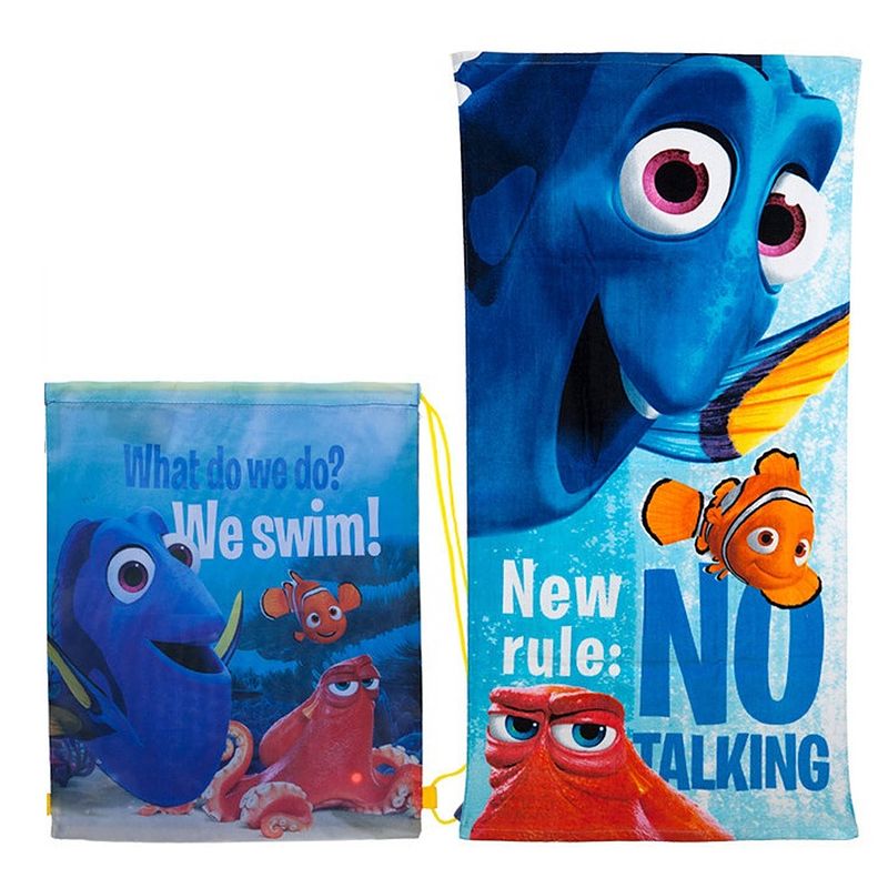 Foto van Kamparo finding dory gymtas en handdoek blauw