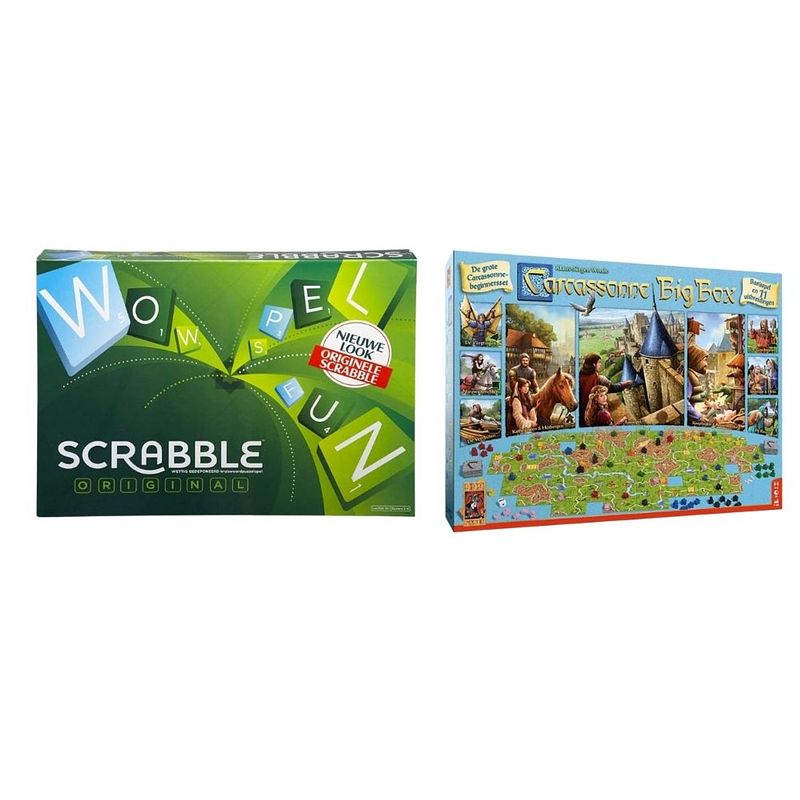 Foto van Spellenbundel - 2 stuks - scrabble original & carcassonne big box 3