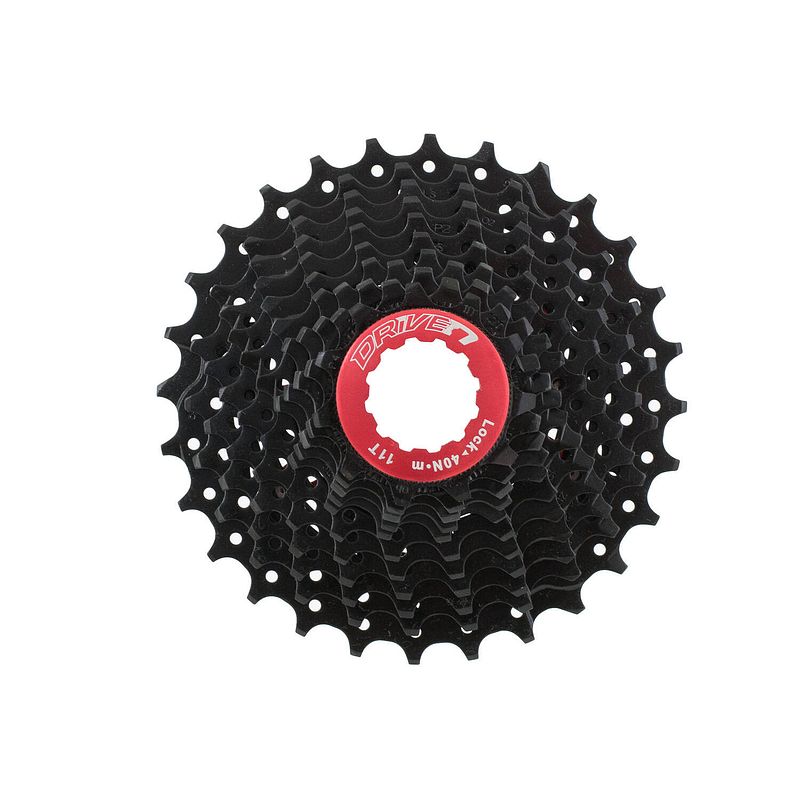 Foto van Sunrace cassette csrx1 11s 11-28t staal zwart/rood