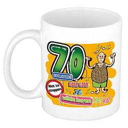 Foto van Cadeau mok 70 jaar - daar gaan je wilde haren - keramiek - 300 ml - feest mokken