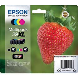 Foto van Epson inktcartridge 29xl, 450-470 pagina'ss, oem c13t29964012, 4 kleuren 8 stuks