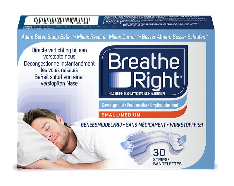 Foto van Breathe right neusstrips sensitive - small/medium