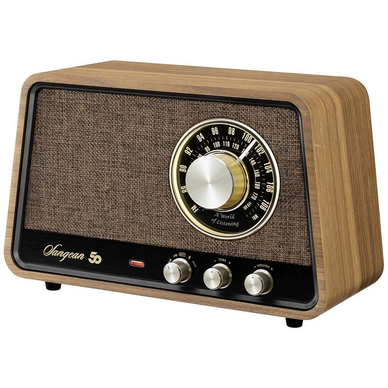 Foto van Sangean premium wooden cabinet wr-101 radio am, fm bluetooth, aux, fm walnoot