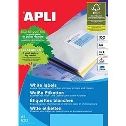 Foto van Apli witte etiketten ft 99,1 x 139 mm (b x h), 400 stuks, 4 per blad (2422)