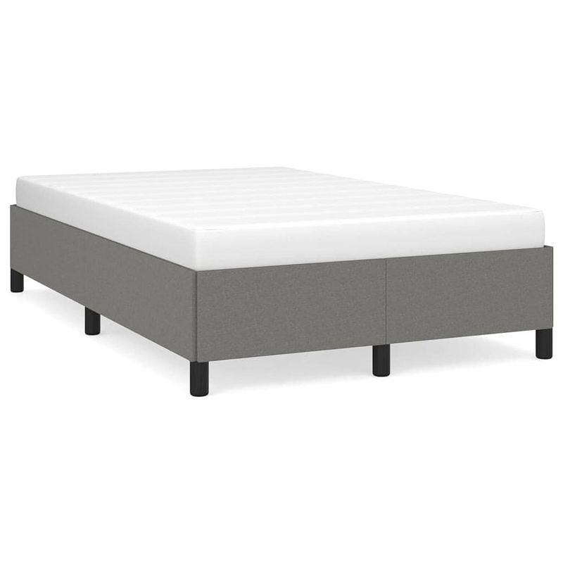 Foto van The living store bedframe - donkergrijs - 203 x 123 x 35 cm - stof - multiplex