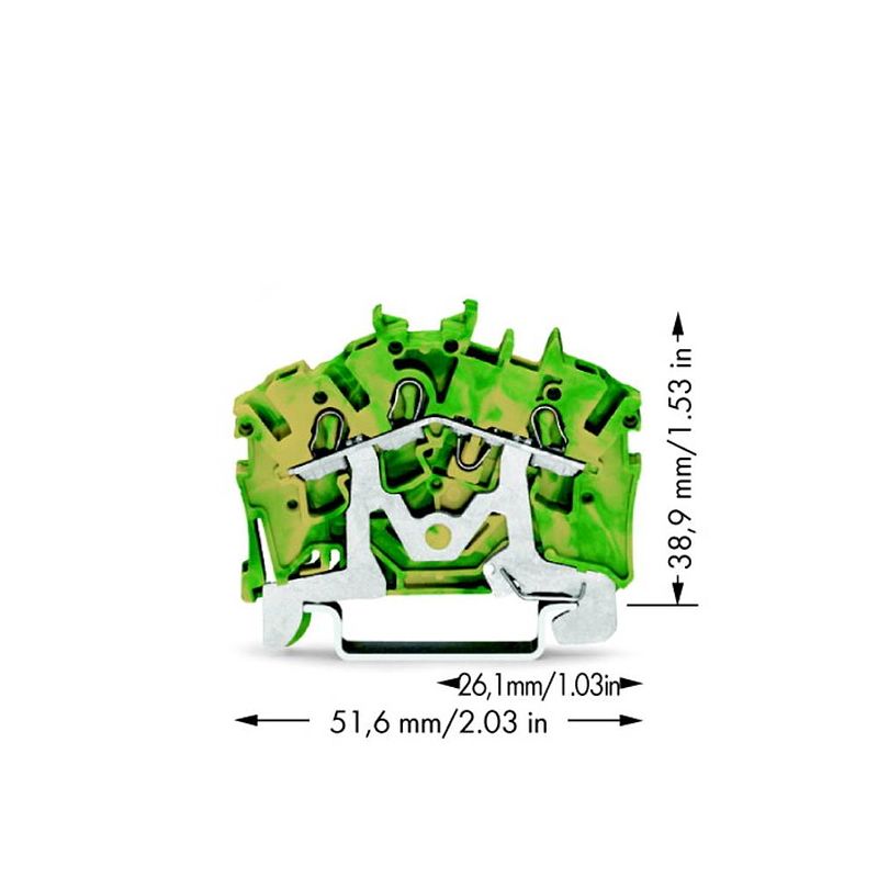 Foto van Wago 2002-6307 aardingsklem 5.20 mm spanveer toewijzing: terre groen, geel 100 stuk(s)