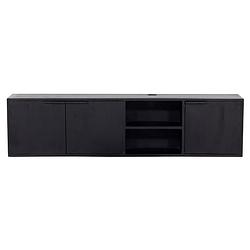 Foto van Giga meubel - zwevend tv-meubel - zwart mangohout - 160x30x40cm - zen