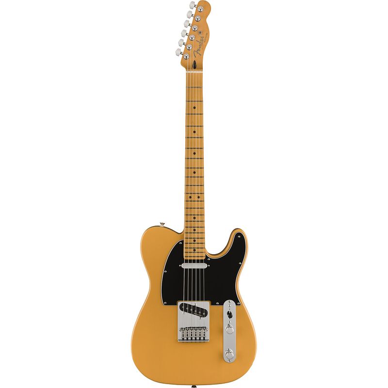 Foto van Fender player plus telecaster mn butterscotch blonde elektrische gitaar met deluxe gigbag