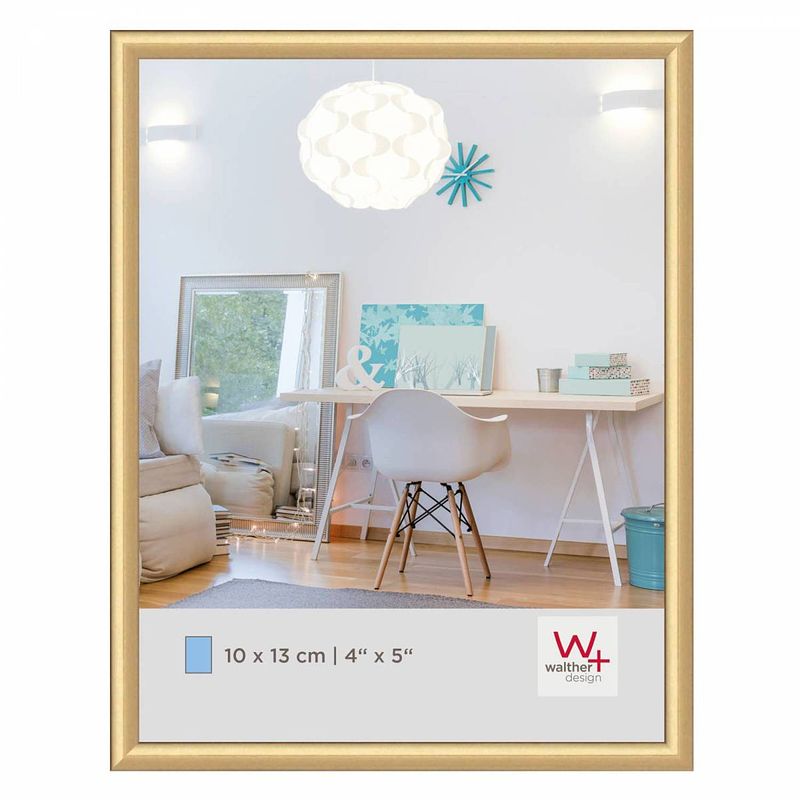 Foto van Walther design new lifestyle kunststof fotolijst 10x13cm goud